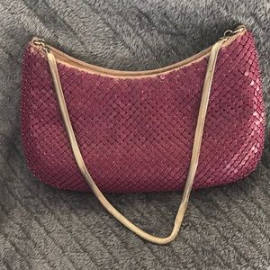 The Limited purple chain mail mesh purse